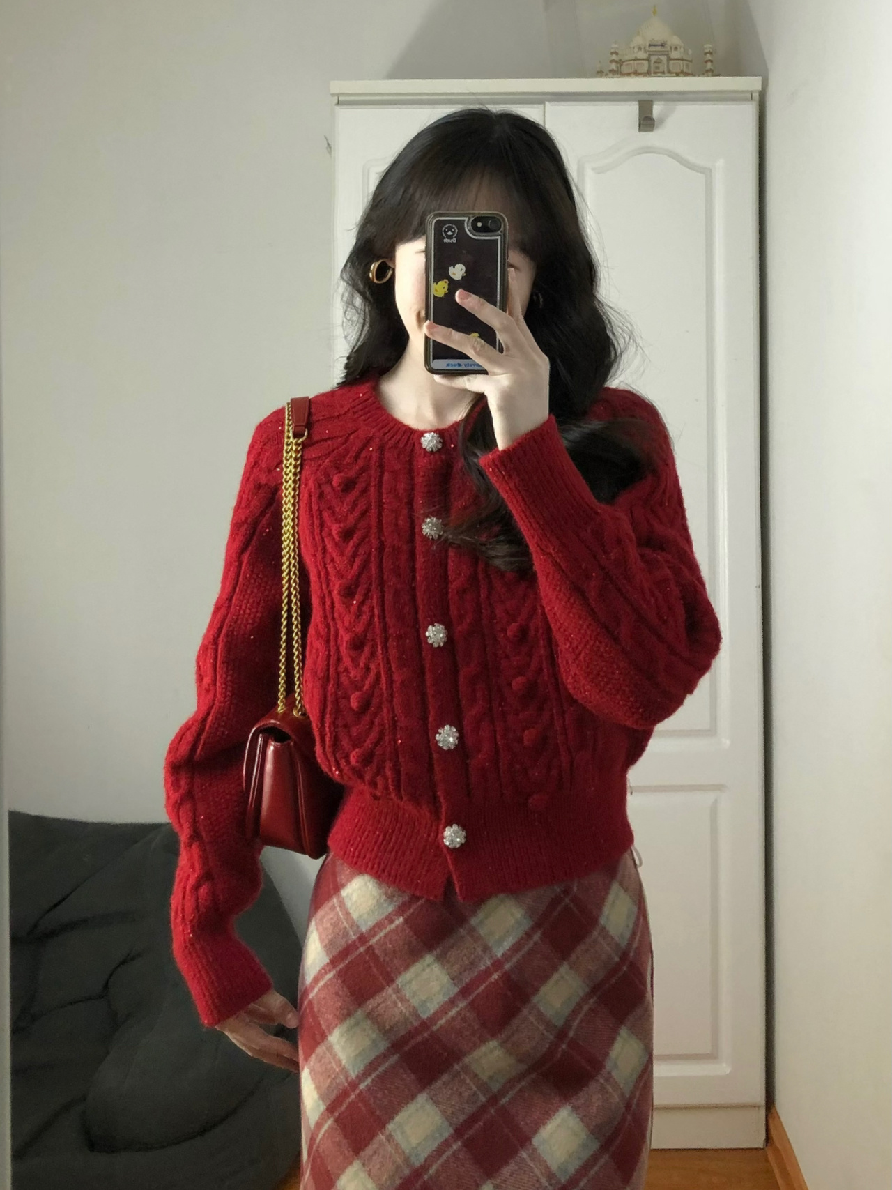 聖誕節毛衣女秋冬季2023新款紅色新年龍年本命年衣服針織開衫上衣