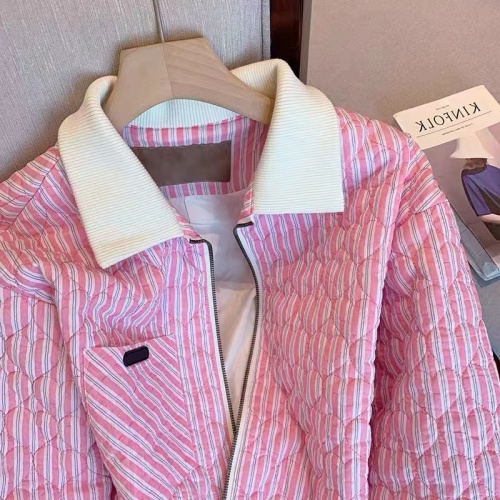 Xiaoxiangfeng Love Diamond Pink Lapel Cotton Clothes for Men and Women Winter Sweet Fashion Gentle Wind Padded Cardigan Jacket