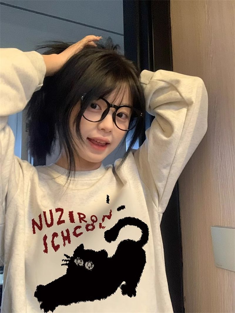 防棉華棉複合牛奶絲300克/銀狐絨400克圓領衛衣女