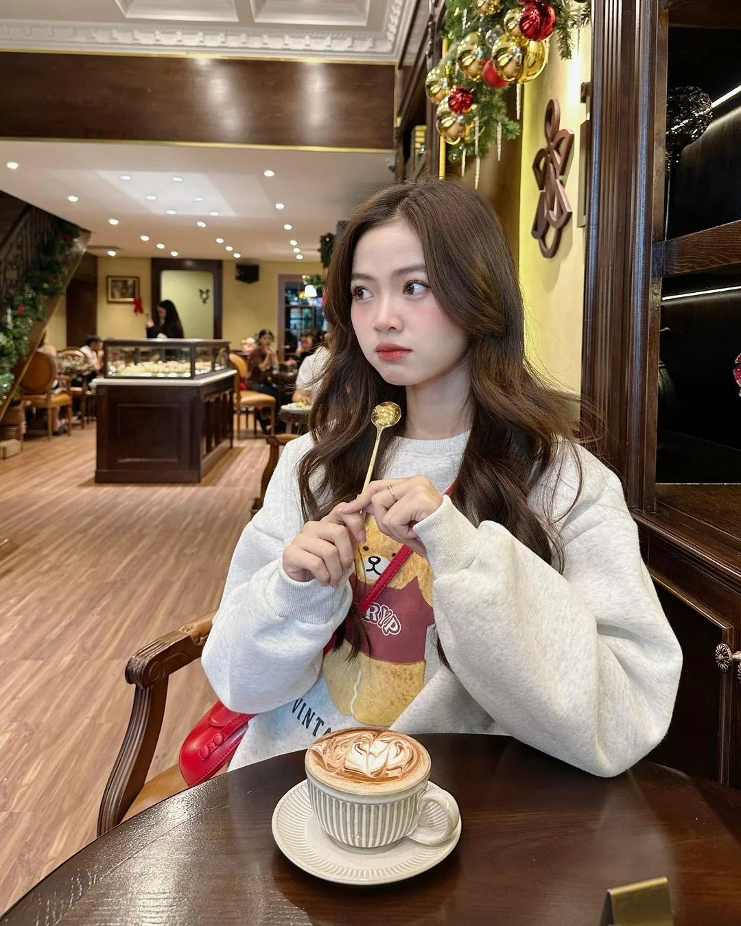 Anti-cotton Chinese cotton composite milk silk 300g/silver fox velvet 400g round neck sweatshirt for women