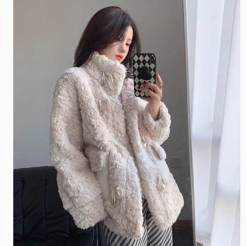 Original fabric quality 2023 winter new style high-end thickened plush jacket for women