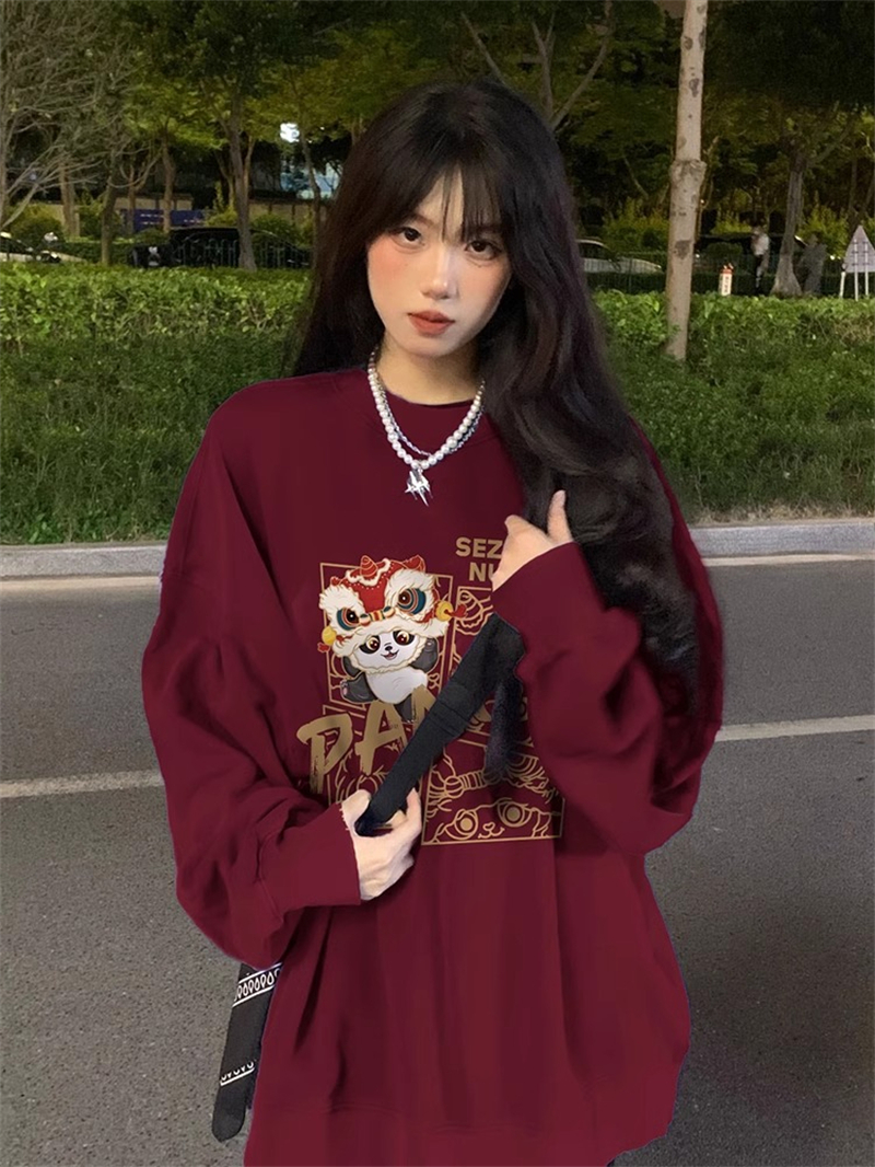 防棉華棉複合牛奶絲300克/銀狐絨400克圓領衛衣女