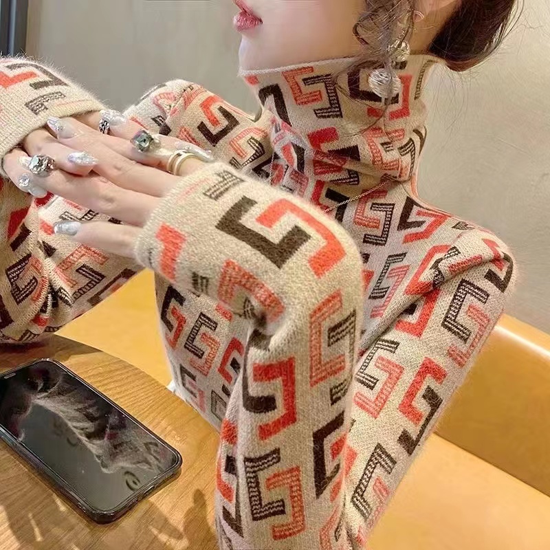 高領毛衣女款2023新款秋冬顯瘦洋氣冬季打底衫針織內搭女裝
