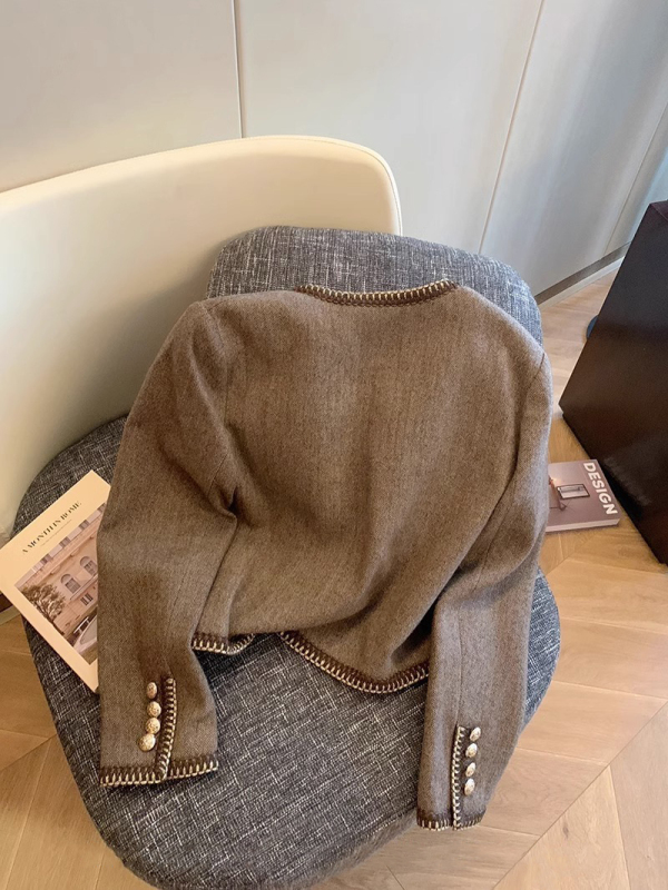 French light luxury high-end woven small fragrance jacket for men and women in spring and autumn retro fashion ladylike cardigan top
