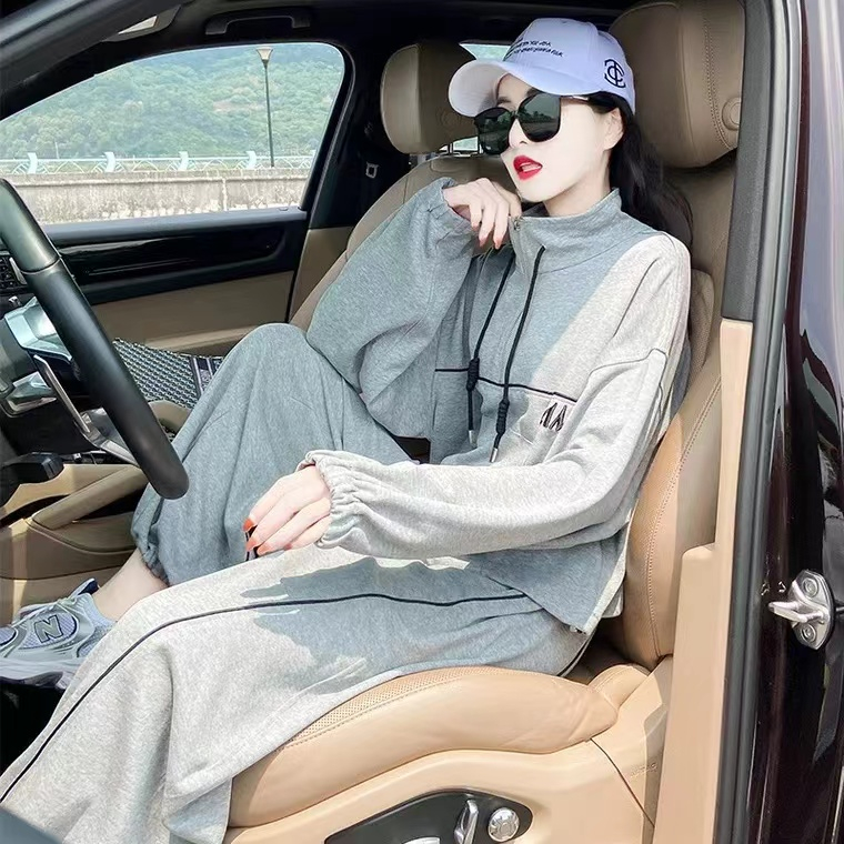 歐貨時尚套裝女2023春秋新款韓版運動服衛衣休閒寬鬆顯瘦兩件套潮
