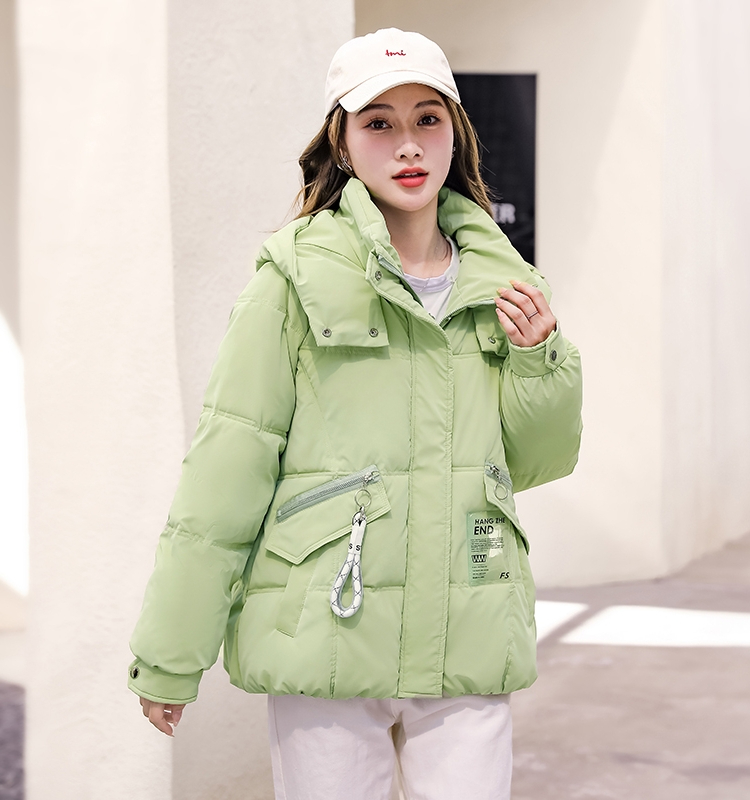 品質糖果色免洗羽絨棉服女2023新款時尚寬鬆麵包服小個子外套