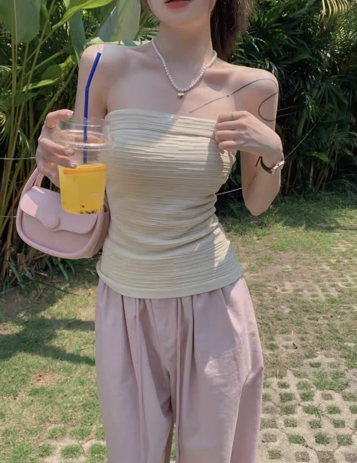 性感辣妹外穿短款修身顯瘦彈力抹胸內搭上衣