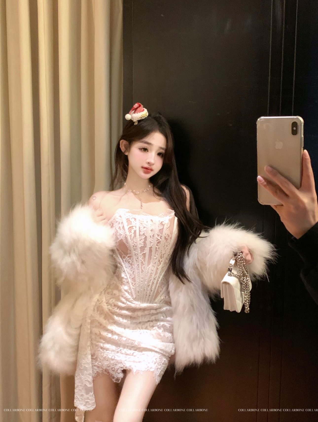Real shot of lace sexy hip-hugging dress for women new herringbone patchwork waist skirt