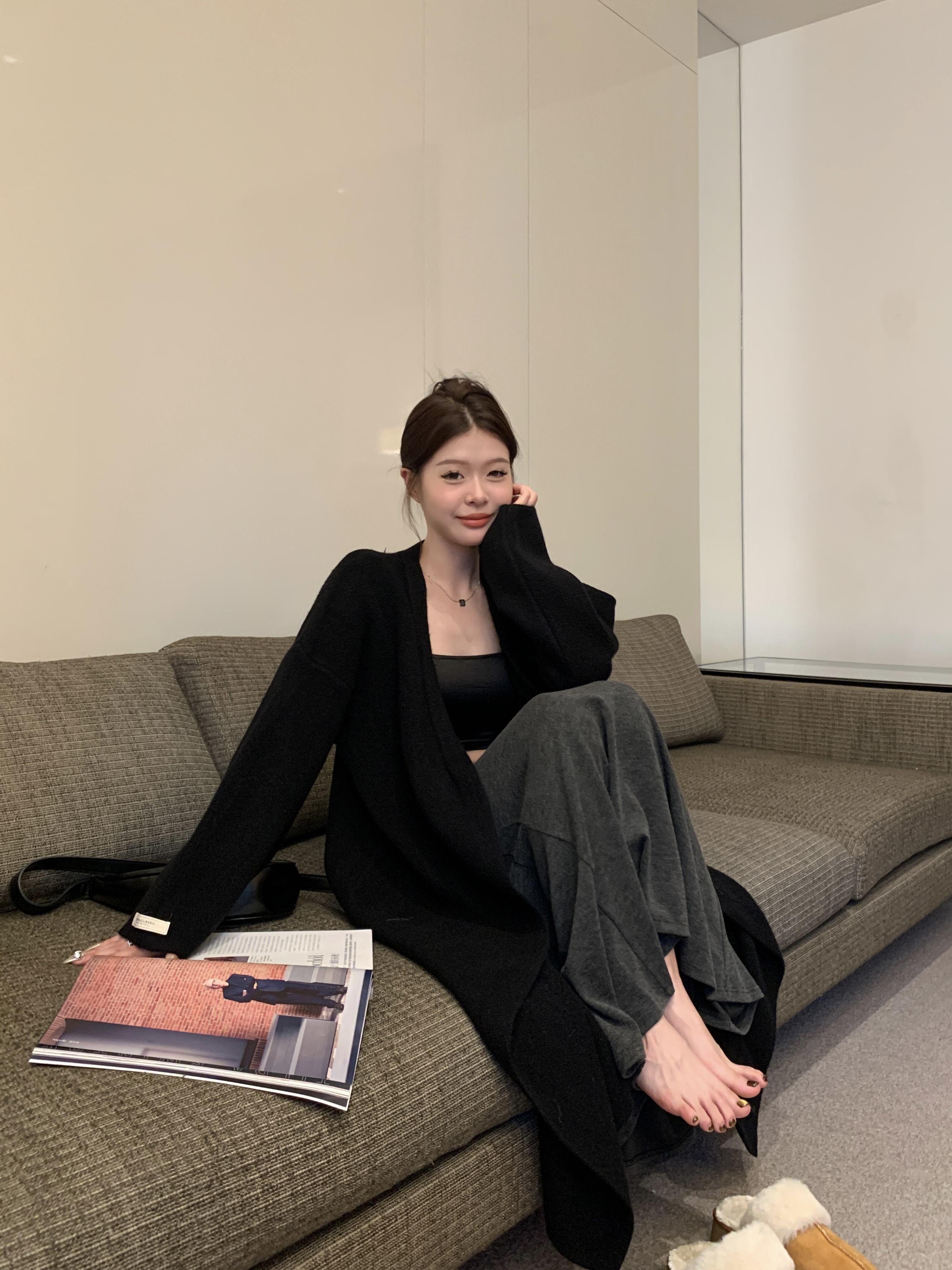 實拍 新款韓版新年戰服重工加厚慵懶風軟糯羊毛長款外套