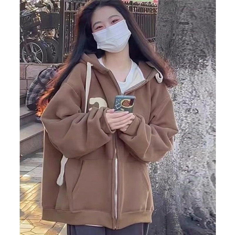 官圖質量65華棉250克毛巾繡衛衣女外套拉鏈寬鬆