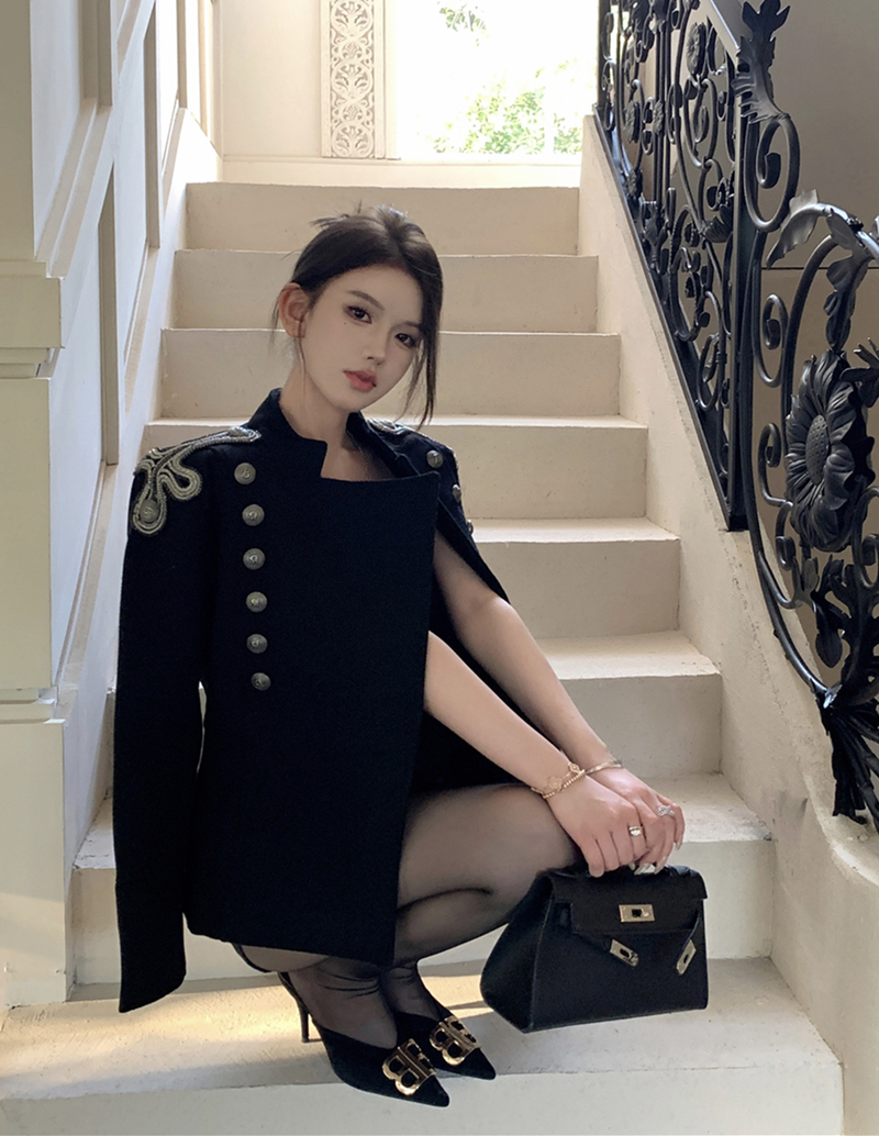 實拍秋冬英倫風重工呢子小香風外套西裝上衣加棉女