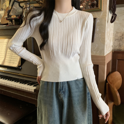 Tmall quality chic slim round neck bottoming shirt for women new high-end sweater with long-sleeved sweater
