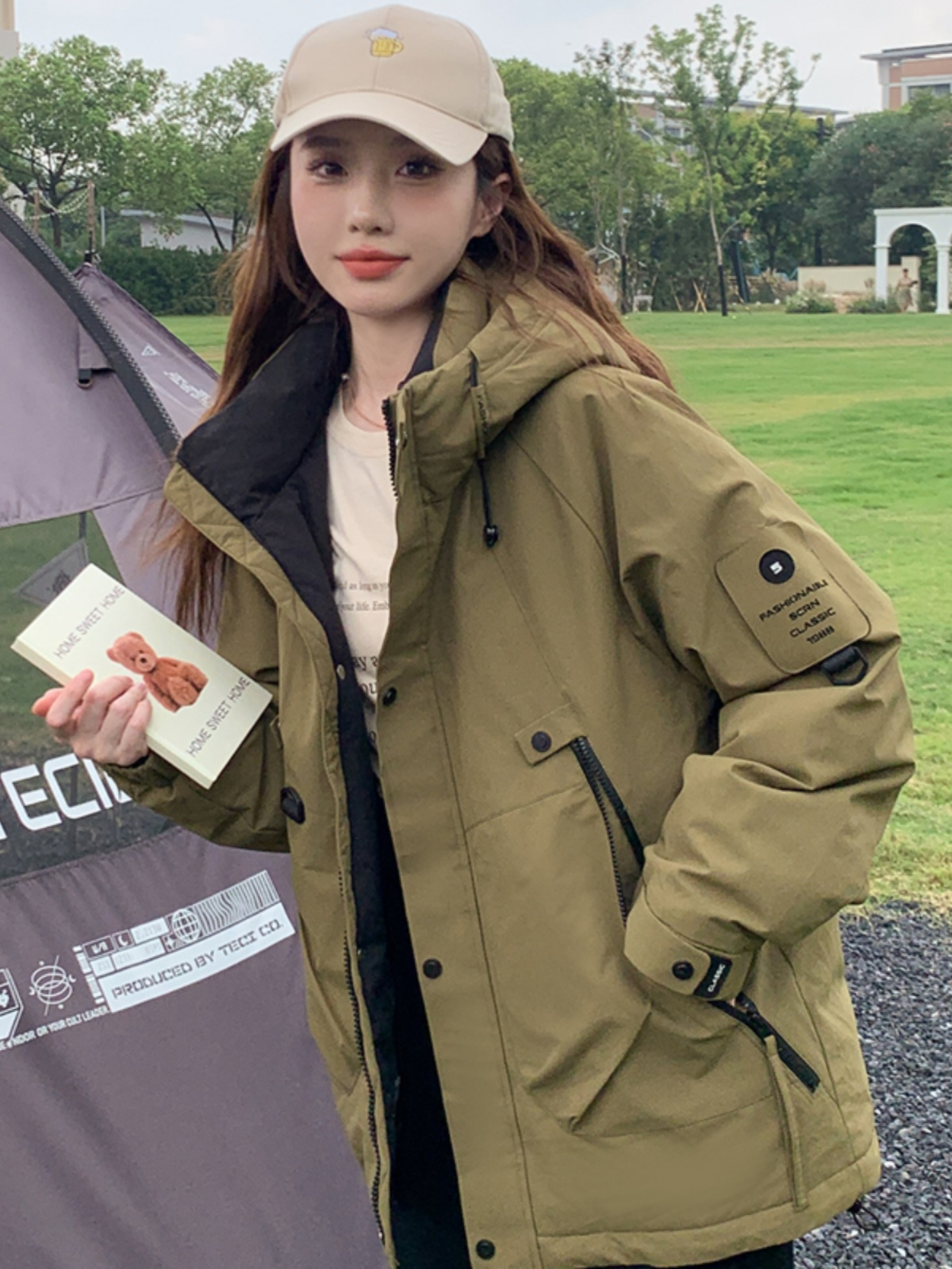 品質加厚外套女新款夾克衝鋒衣夾棉服戶外寬鬆休閒工裝棉衣
