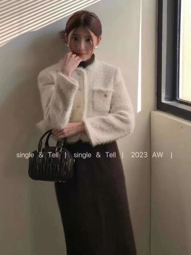Single Xiaoxiang style woolen coat for women in autumn and winter new Korean style elegant lady high-end short thickened top