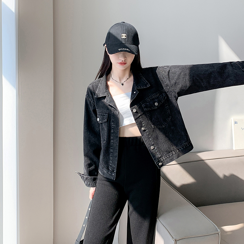 實拍~夾棉加絨加厚牛仔毛毛棉服外套女2023新款冬季棉襖棉衣