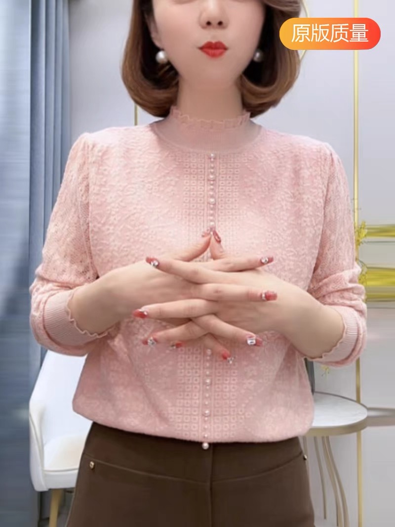 半高領針織打底衫女士長袖秋冬季2023新款洋氣質減齡t恤內搭上衣