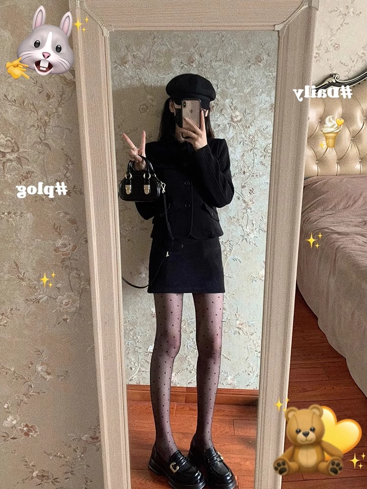 番茄黑道千金俠乖乖翻領加絨西裝外套半裙兩件套女顯瘦時尚套裝