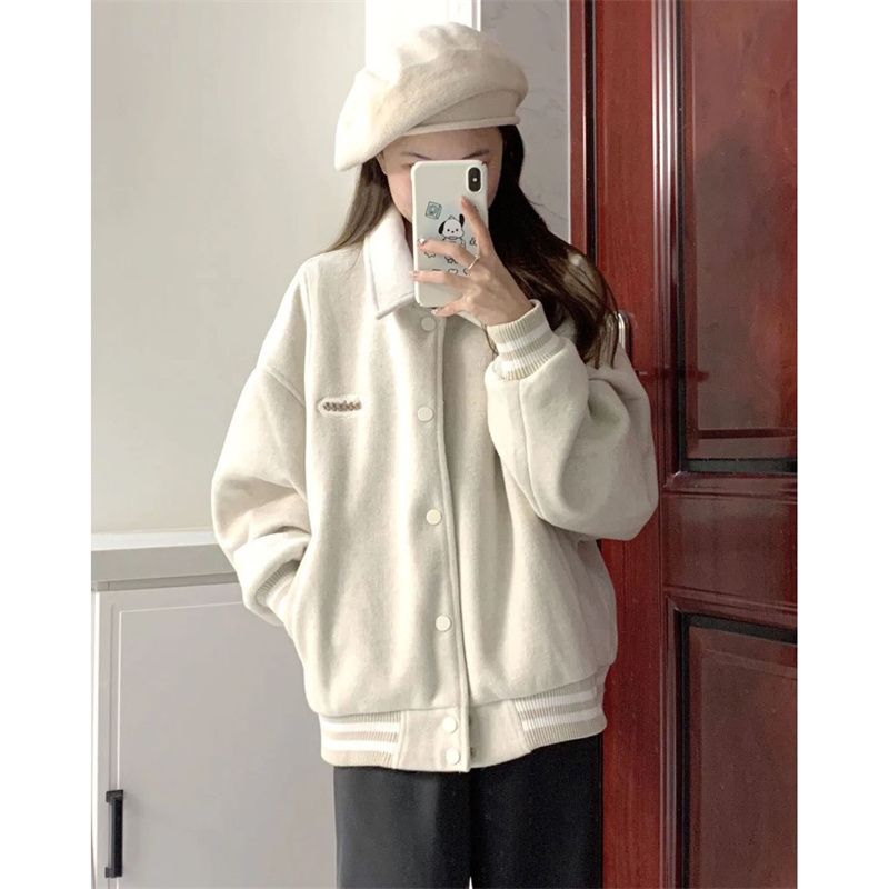 2023 Spring and Autumn New Jacket Women Small Loose Versatile American Retro Couple Baseball Uniform Casual Jacket