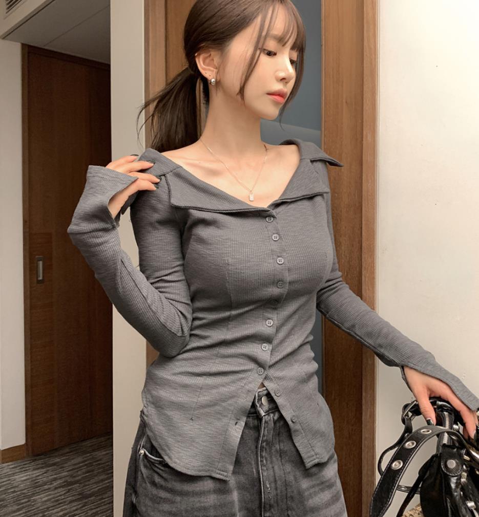 INS韓國東大門！春季新款長袖修身百搭顯瘦上衣T恤女裝