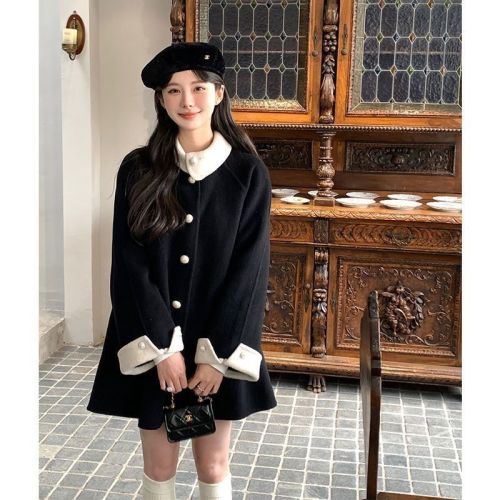 2023 autumn and winter new high-end French retro woolen coat with super good-looking temperament and high-end winter clothing for women