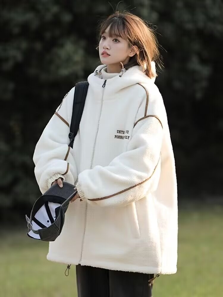 Polar fleece coat and cotton coat 2023 new spring, autumn and winter trendy brand thickened lambswool winter coat and cotton coat