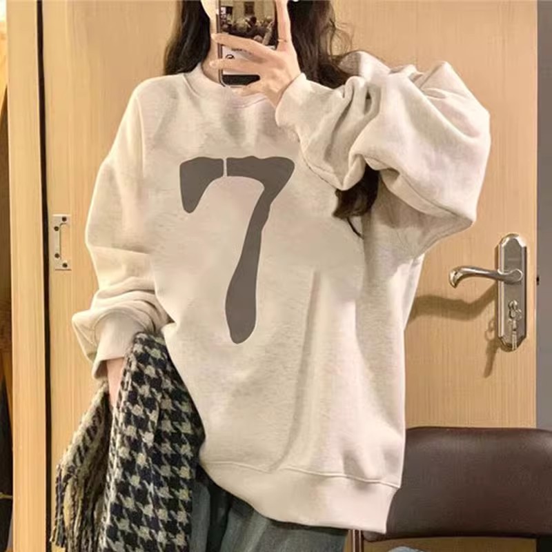 官圖 華棉複合薄款310克/加絨410克 秋冬裝衛衣女印花寬鬆