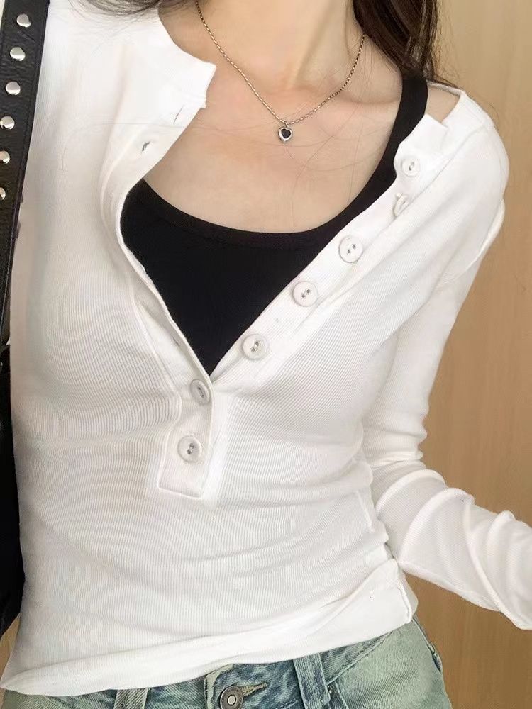 260克人棉抓毛官方 辣妹v領酒紅色打底衫修身上衣長袖T恤