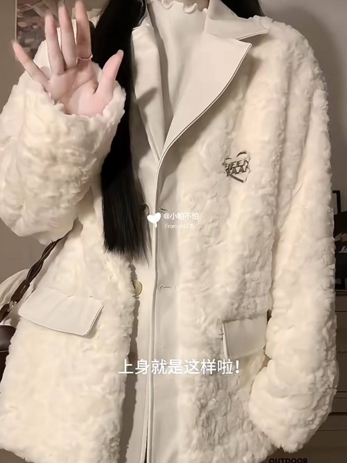 Lamb Plush Jacket Women's Autumn and Winter Plus Velvet Thickened 2023 New Style Small Versatile Loose Furry Cotton Clothes Trendy