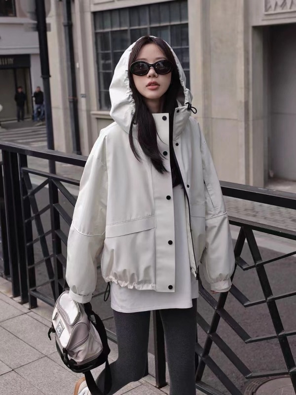 Zhang Beibei ibell three-proof white goose down jacket women's winter short design warm and slim hooded cotton jacket