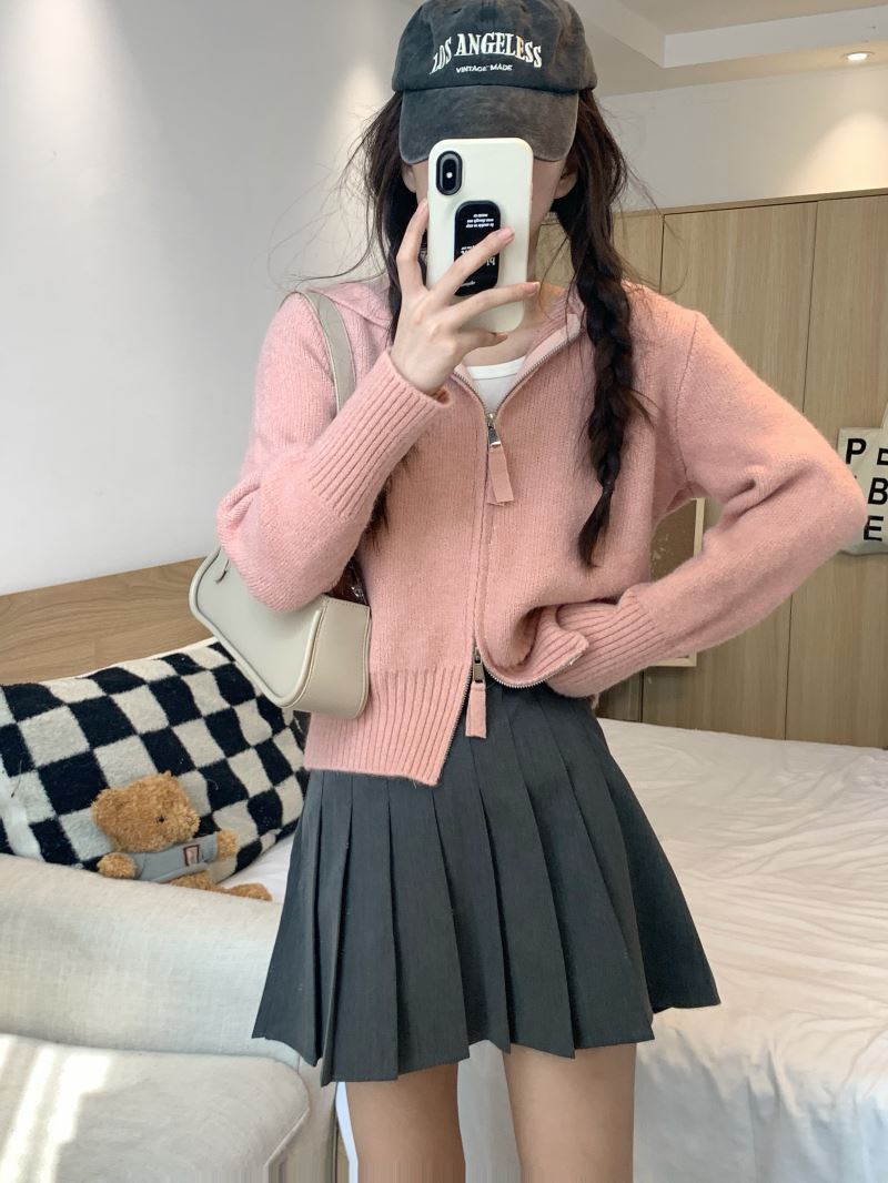 女裝2023秋冬新款連帽衛衣女小個子打底內搭短款毛衣開衫針織外套
