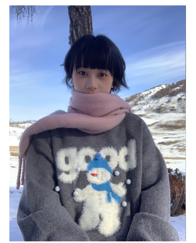 美好商店MeihaoStore與雪景適配度滿分的good雪人圓領毛衣