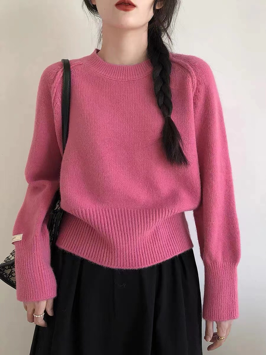 毛衣女款2023新款秋冬天內搭加厚高腰短款時尚高質感上衣慵懶外穿