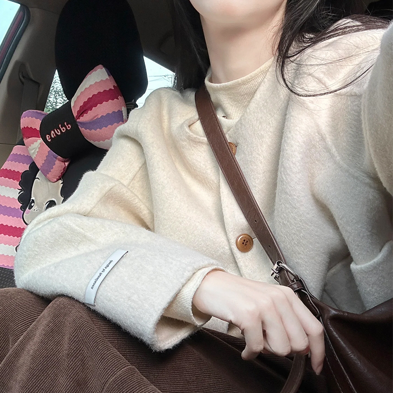 Korean style small fragrant short woolen coat for women autumn and winter 2023 new loose woolen coat high-end