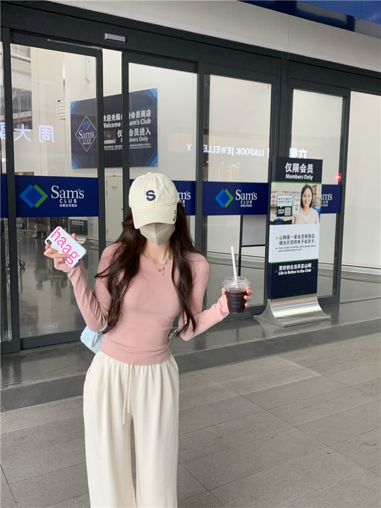 實拍~毛織上衣休閒褲時尚寬鬆顯瘦套裝女