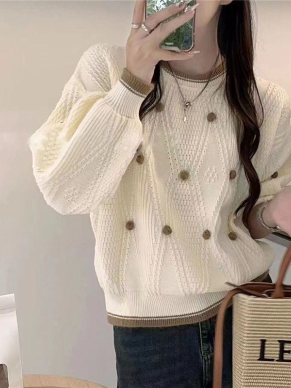 冬季高級感超好看小個子短款毛衣女秋冬2023新款加厚針織打底衫
