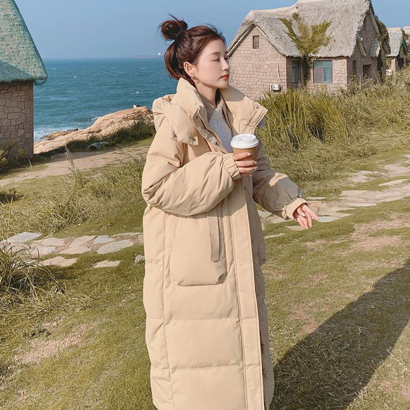 Cotton-padded clothing #热街 Down Winter 2023 new mid-length design niche Korean style gentle cotton-padded jacket