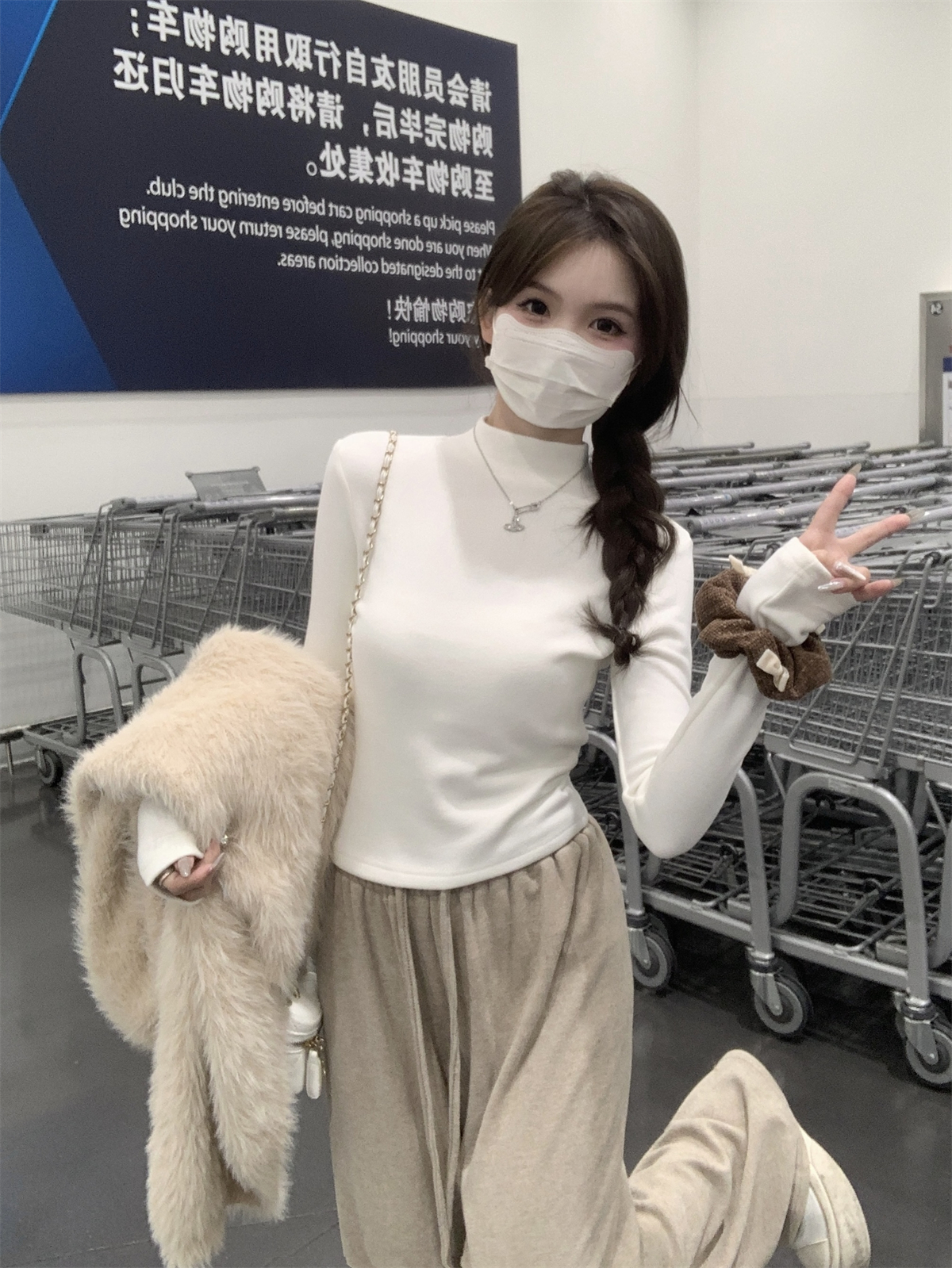 實拍 秋冬韓版修身純色百搭半高領德絨保暖內搭T恤打底上衣女