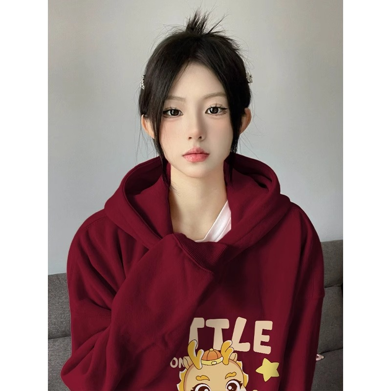 Anti-cotton Chinese cotton composite milk silk 300g/silver fox velvet 400g hooded sweatshirt for women
