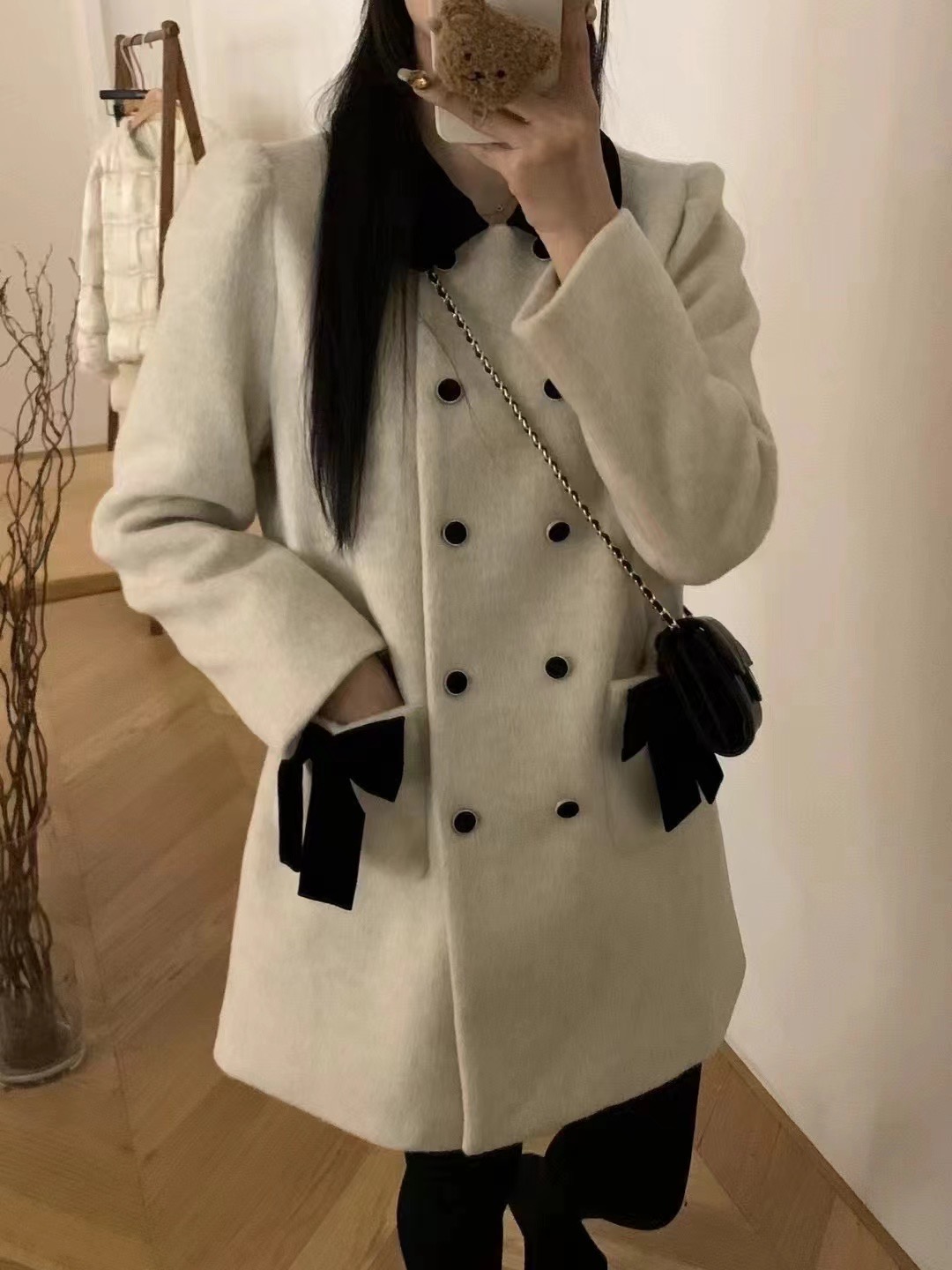 中長款羽絨西裝領小香風外套女冬季設計感雙排扣顯瘦小個子短大衣