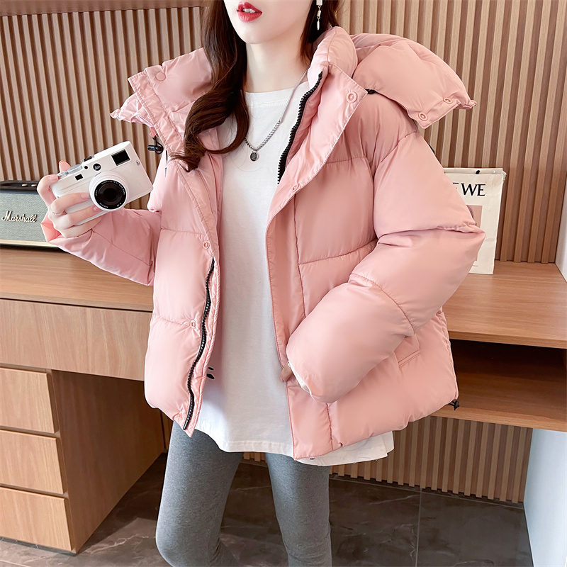 實拍 棉服女短款2023新款小個子時尚洋氣連帽麵包服加厚外套冬季