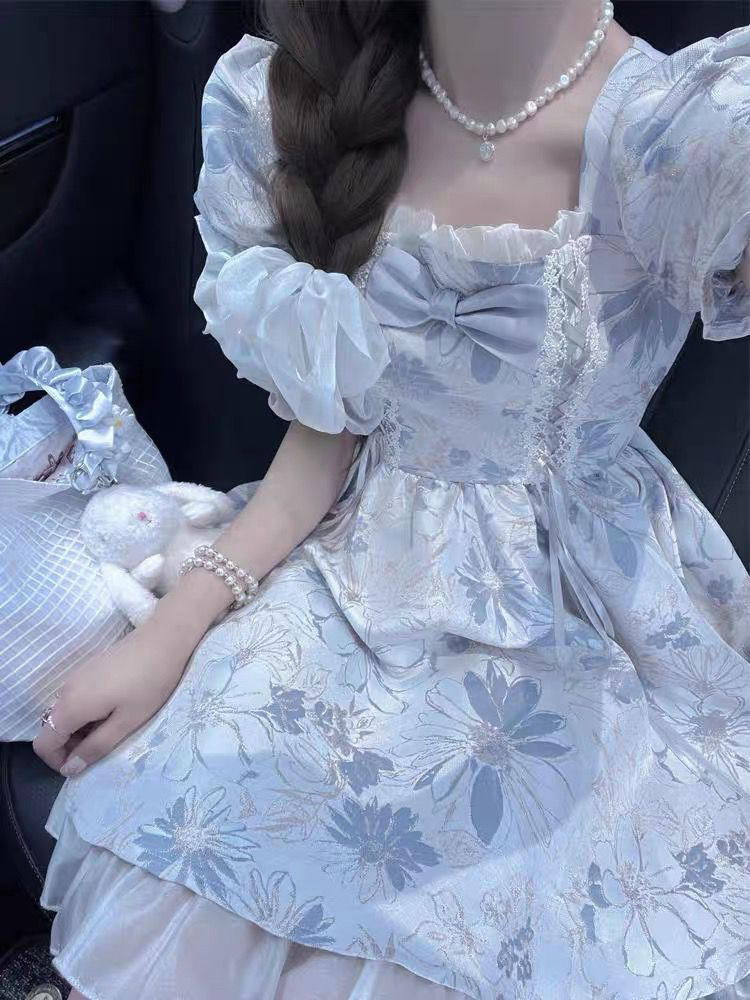 小個子軟妹甜美連衣裙女日系可愛奶甜蓬蓬裙收腰絕美超仙女公主裙