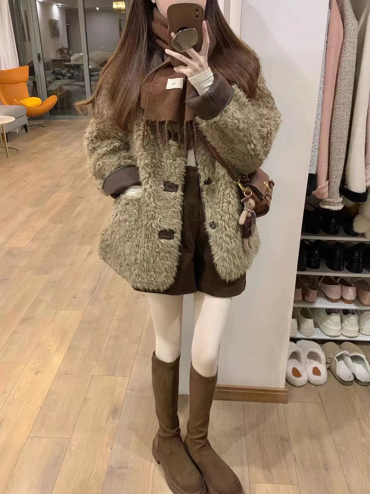 韓系短款兩面穿羊羔毛外套秋冬款皮毛一體機車服外套女冬保暖上衣