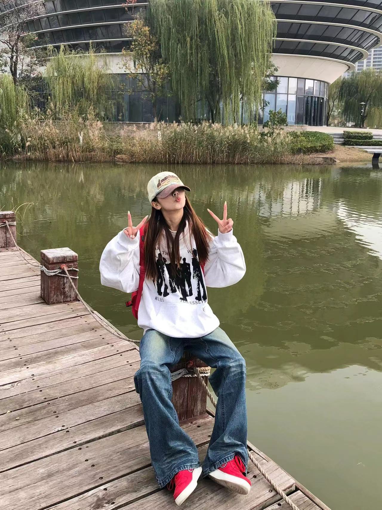 CVC棉麵食毛華棉複合/牛奶絲300克銀狐絨400克前 印花連帽衛衣女