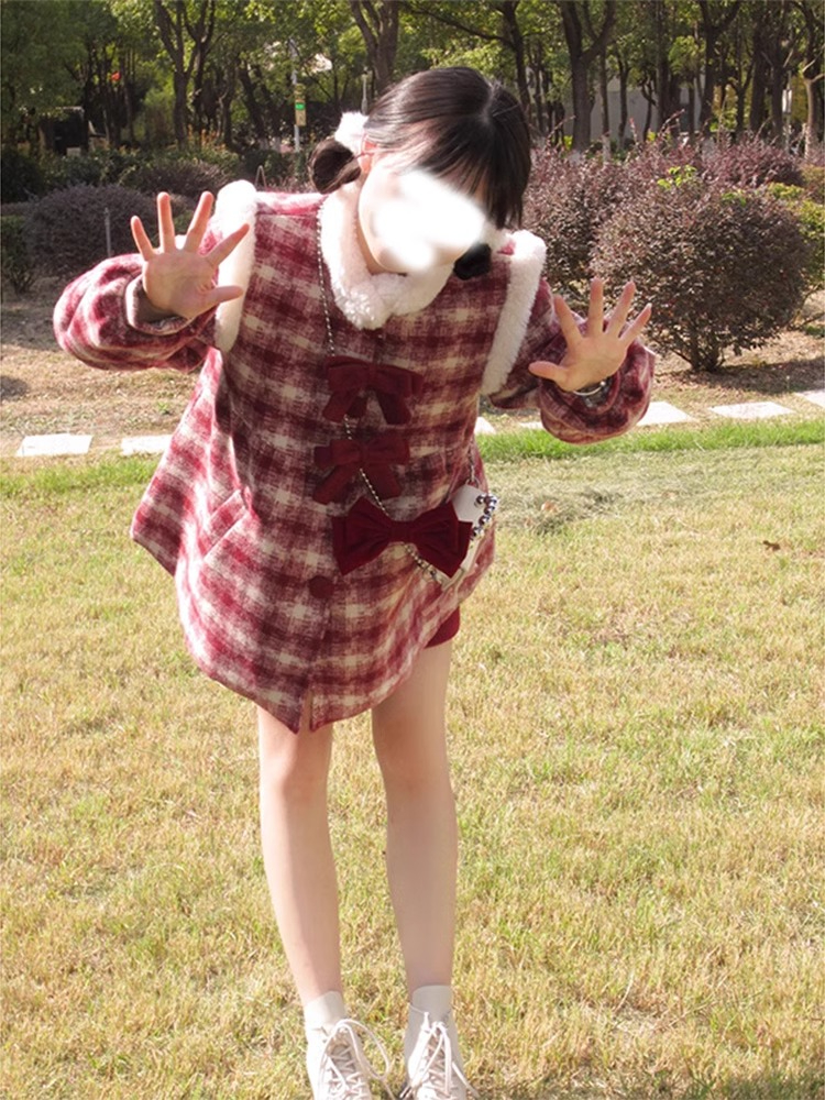 聖誕戰服學院風連衣裙女2024新款秋冬本命年穿搭龍年跨年紅色套裝