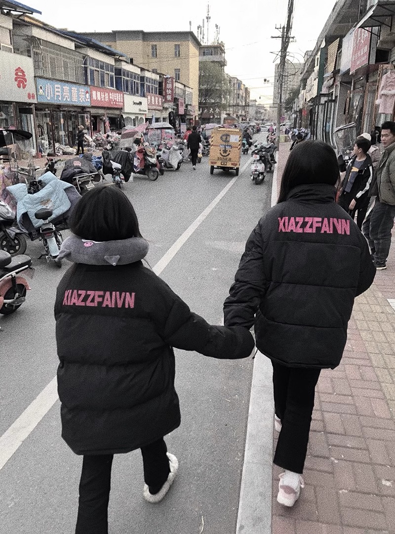 手塞棉棉服冬季新款寬鬆加厚棉衣麵包服印花外套女