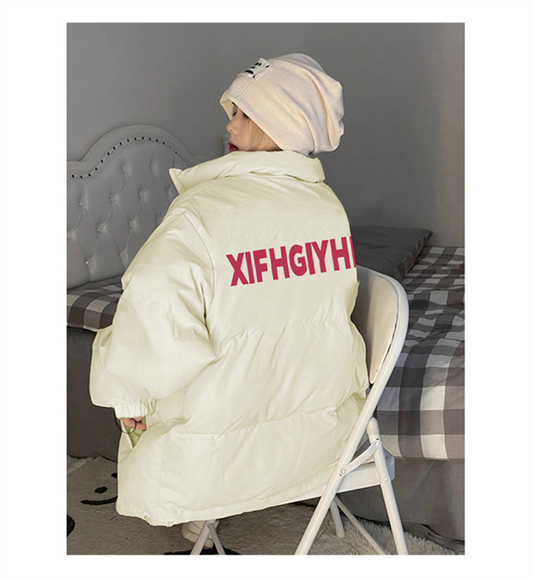 高品質手塞棉加厚冬季新款棉服寬鬆印花棉衣麵包服女
