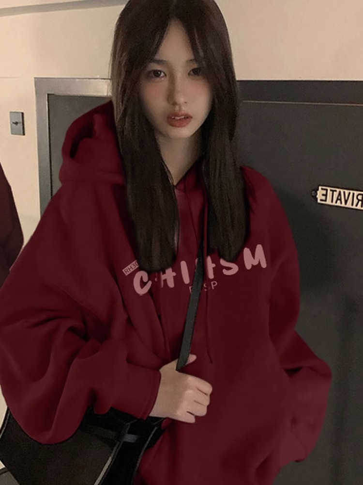 CVC棉麵食毛華棉複合/牛奶絲300克銀狐絨400克前 印花連帽衛衣女