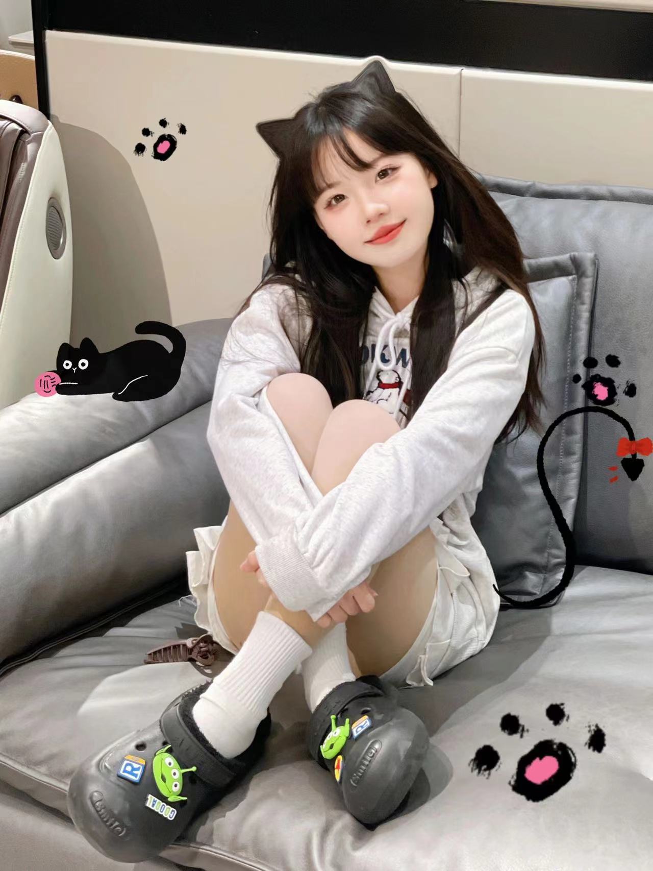 CVC棉麵食毛華棉複合/牛奶絲300克銀狐絨400克前 印花連帽衛衣女