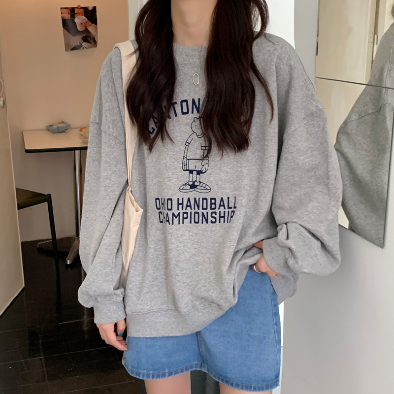 薄款衛衣女裝秋季寬鬆原宿風長袖學生上衣服