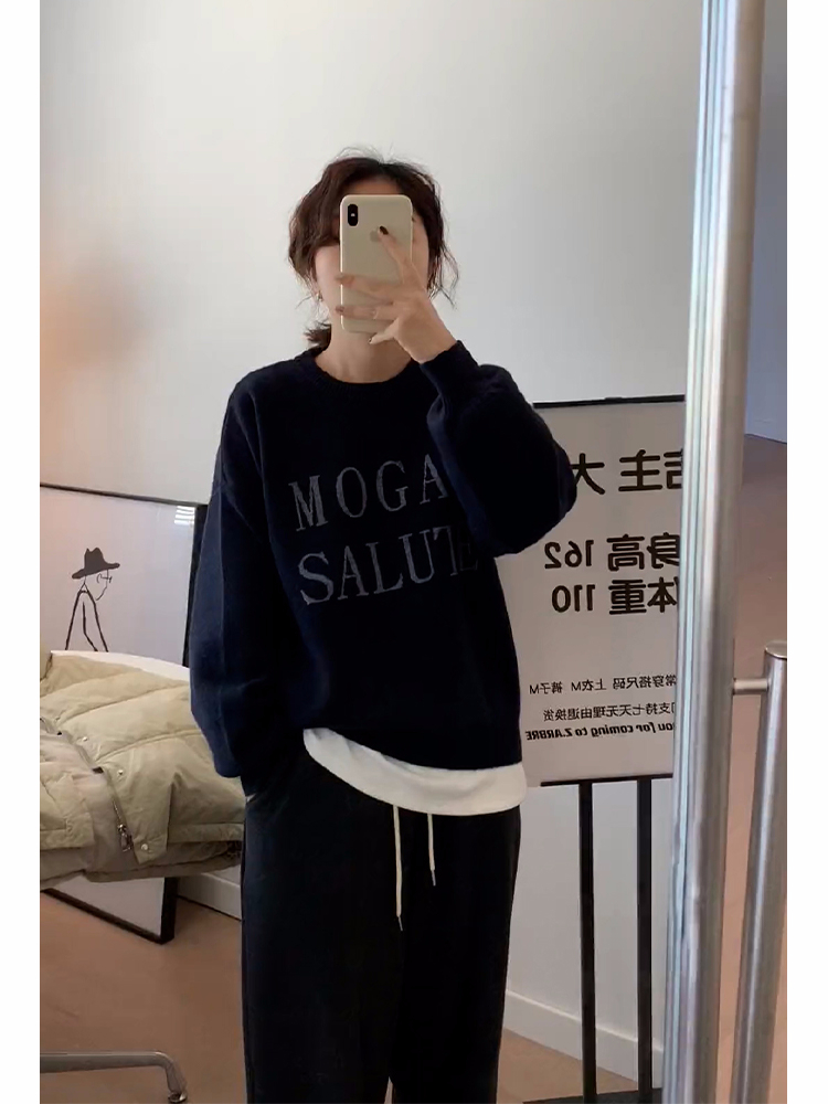 官圖  加絨250g / 大衛衣圓領秋冬款衛衣女加絨